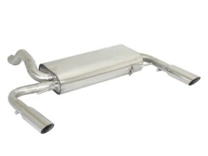 Posteriore inox sdoppiato con terminali rotondi 2 / 76 mm Sport Line – Renault Clio Mk3 2005>>2012 2005>> – Ragazzon