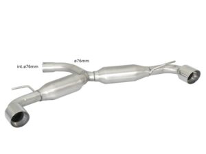 Posteriore inox sdoppiato con terminali rotondi 2 / 102 mm Sport Line - Linea maggiorata diam. 76 mm – Volkswagen Golf Mk6 (typ 1K) 2009>> – Ragazzon