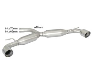 Posteriore inox sdoppiato con terminali rotondi 2 / 102 mm Sport Line - Linea maggiorata diam. 70 mm – Volkswagen Golf Mk6 (typ 1K) 2009>> – Ragazzon