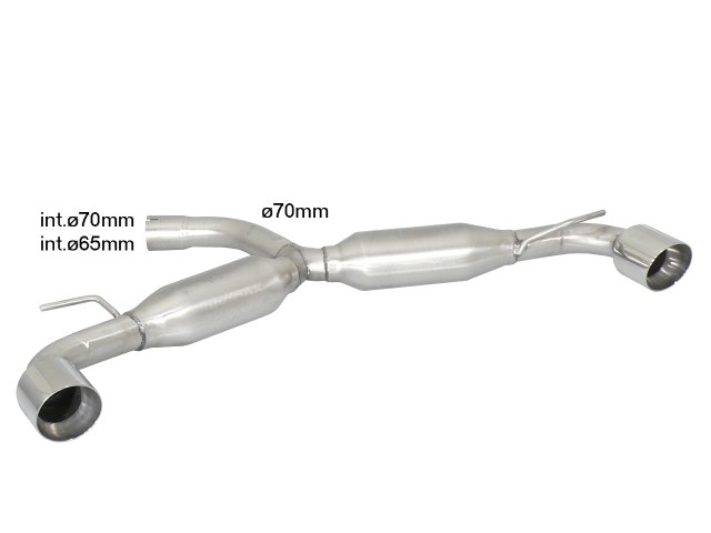 Posteriore inox sdoppiato con terminali rotondi 2 / 102 mm Sport Line - Linea maggiorata diam. 70 mm – Volkswagen Golf Mk6 (typ 1K) 2009>> – Ragazzon