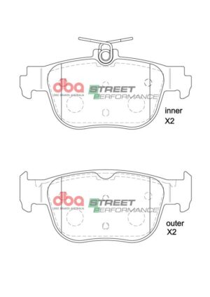 Kit pastiglie e dischi sportivi – DBA Street Series T2 Slotted & Street Performance Brake Pads (2x DBA3461S + DB15092SP)