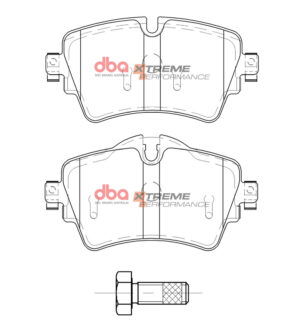 Kit pastiglie e dischi sportivi – DBA 4000 Series T3 Slotted & Xtreme Performance Brake Pads (2x DBA42524S + DB15119XP)