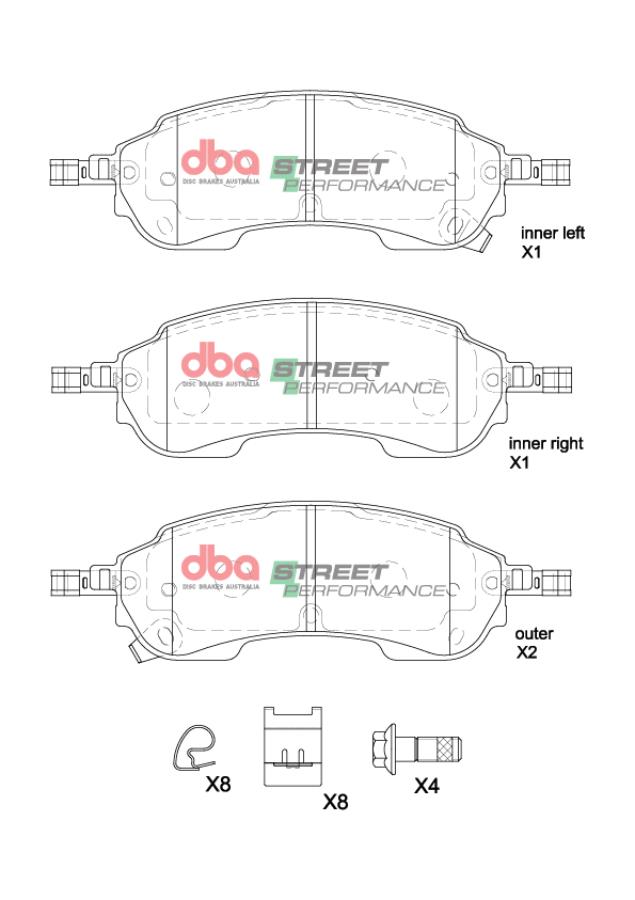 Kit pastiglie e dischi sportivi - Street Series T2 Slotted & Street Performance Brake Pads (2x DBA3162S+ DB2388SP) - immagine 2