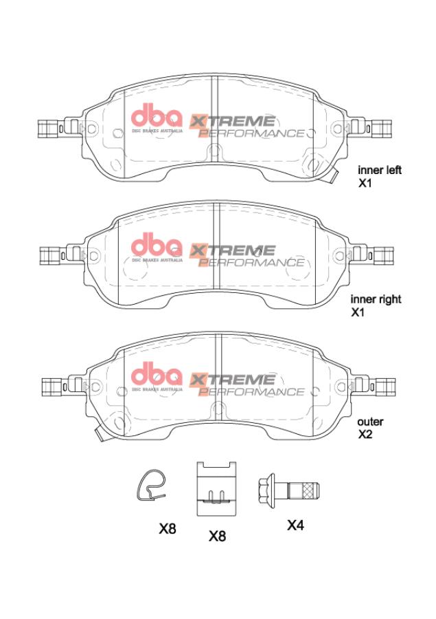 Kit pastiglie e dischi sportivi - 4000 Series T3 Slotted & Xtreme Performance Brake Pads (2x DBA43162S + DB2388XP) - immagine 3