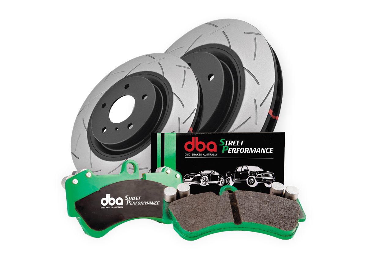 Kit pastiglie e dischi sportivi - 4000 Series T3 Slotted & Street Performance Brake Pads (2x DBA42165S + DB9022SP)