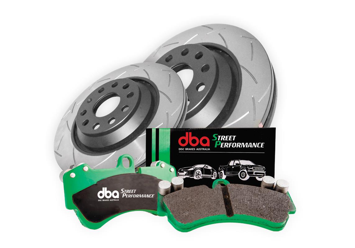 Kit pastiglie e dischi sportivi - 4000 Series T3 Slotted & Street Performance Brake Pads (2x DBA42957S + DB2176SP)