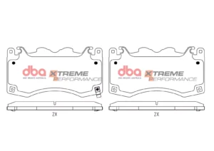Kit pastiglie e dischi sportivi – DBA 4000 Series T3 Slotted & Xtreme Performance Brake Pads (2x DBA43848S + DB15334XP)