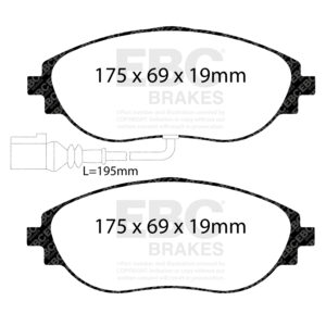 Pastiglie Sportive Stradali EBC Yellowstuff Anteriori Impianto 340x30mm Golf 7 8 GTI R / S3 8V / TT 8S  /Cupra Leon / Formentor / Tiguan / Octavia VRS - EBC-DP42127R