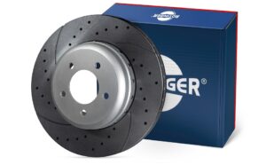 Coppia dischi freno sportivi Forati e baffati Posteriori BMW F3X 345×24 mm Impianto M-Sport - Rotinger RT 71002HP-GL T5