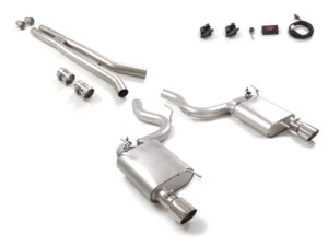 Scarico Sportivo Tubo Centrale Sdoppiato Terminali 2x102mm Sport Line OMOLOGATO Ford Mustang Mk6 Coupè 5.0 V8 GT (310kW) ø76mm - 76mm - Cod. 50.0905.61
