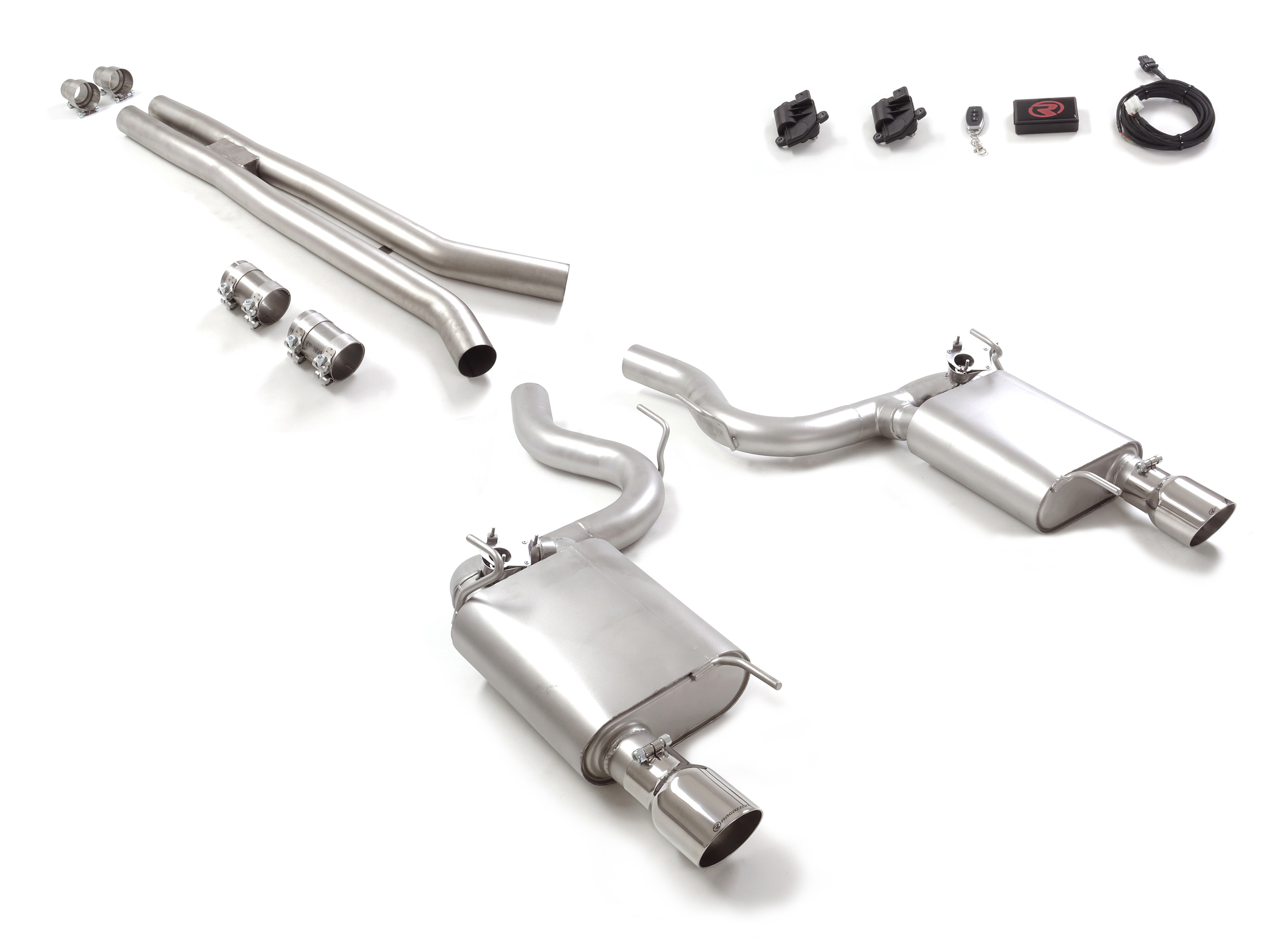 Scarico Sportivo Tubo Centrale Sdoppiato Terminali 2x102mm Sport Line OMOLOGATO Ford Mustang Mk6 Coupè 5.0 V8 GT (310kW) ø76mm - 76mm - Cod. 50.0905.61
