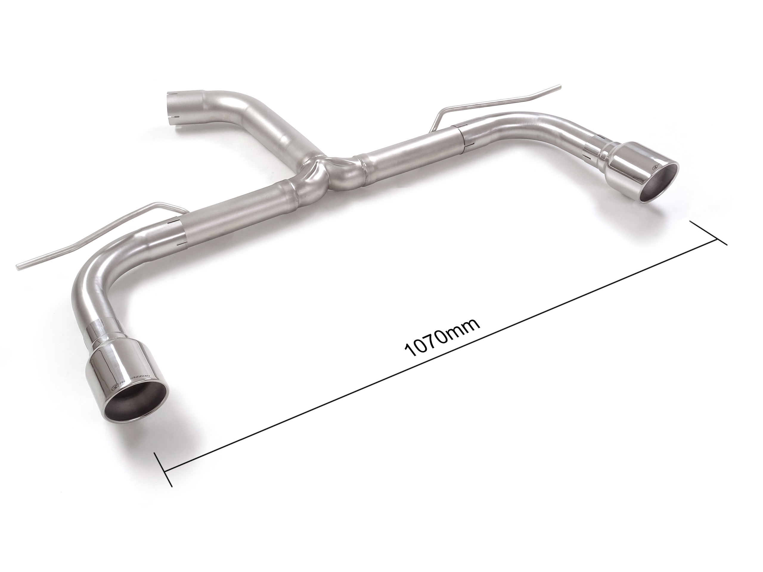 Scarico Sportivo Posteriore Gr. N Sdoppiato Terminali 2x102mm Sport Line Volkswagen Golf Mk7.5 (typ AU) - 60mm