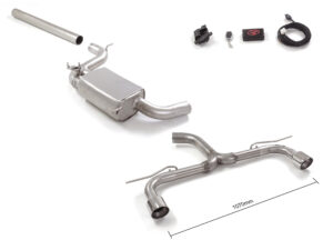 Scarico Sportivo Tubo Anteriore Sdoppiato Terminali 2x102mm con Valvola Sport Line Volkswagen Golf Mk7.5 (typ AU) 2.0TSI - 76mm