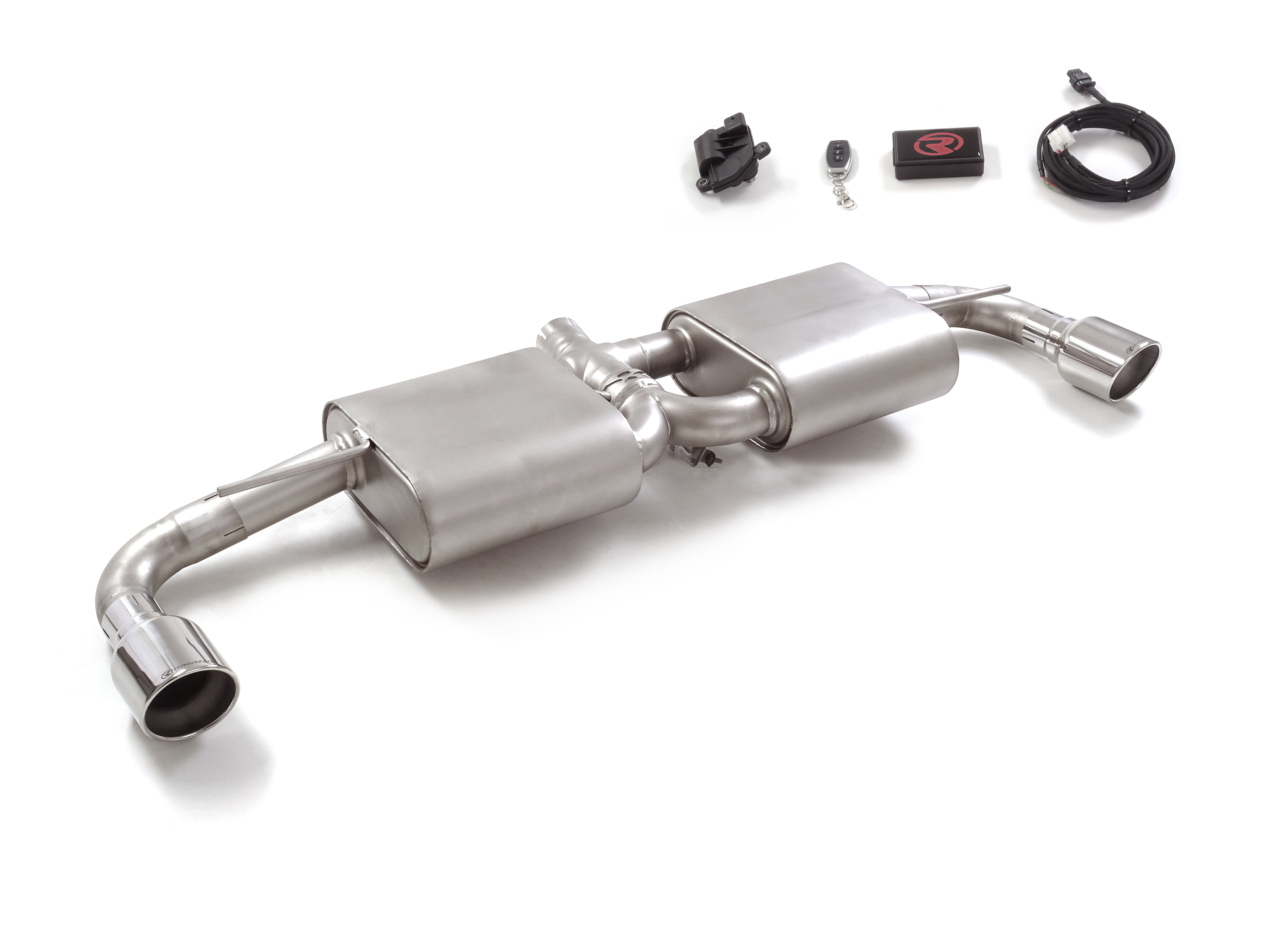Scarico Sportivo Posteriore Sdoppiato Terminali 2x102mm con Valvola Sport Line OMOLOGATO Alfa Romeo 4C 1750TB (177kW) - 60mm