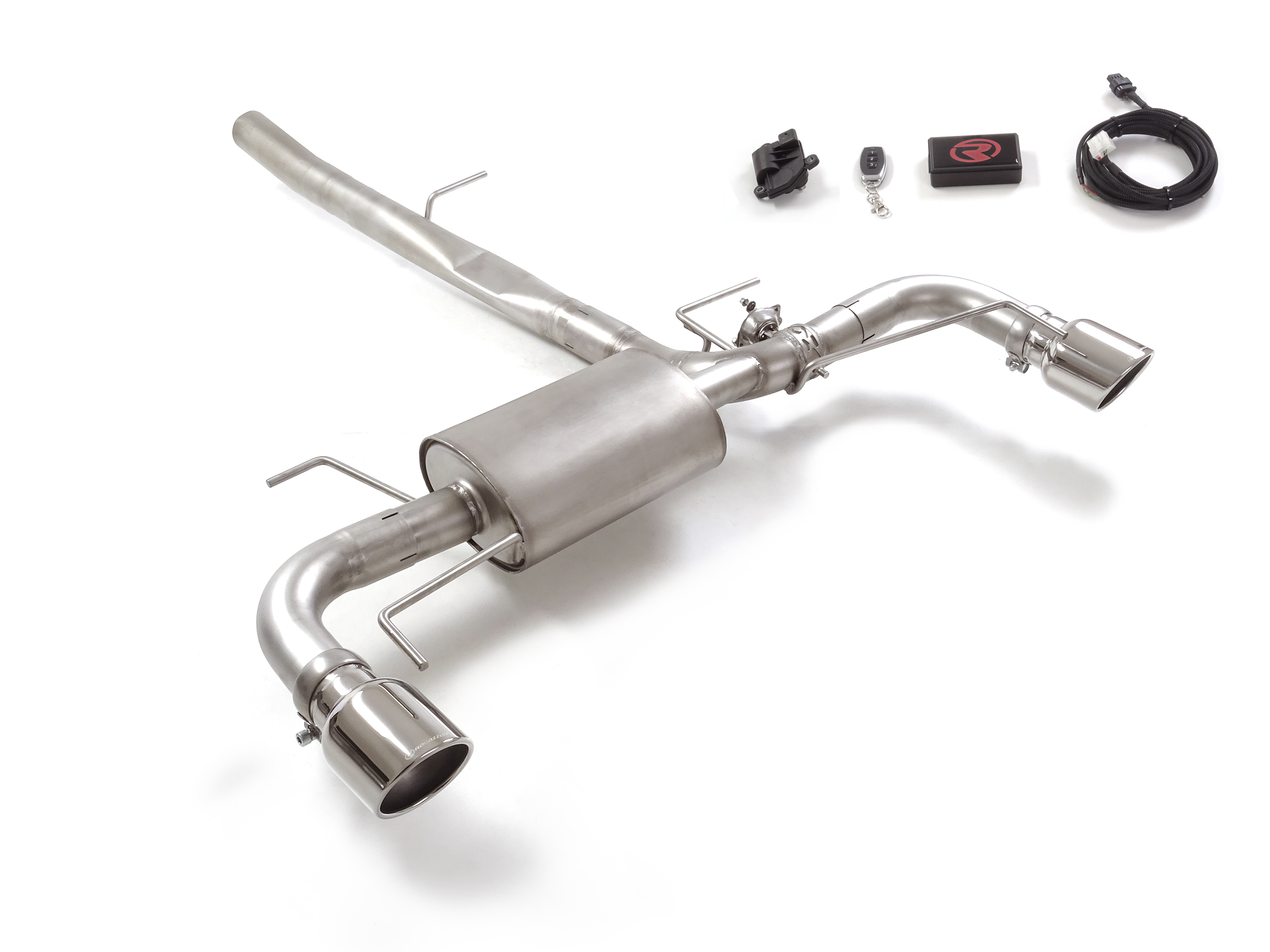 Scarico Sportivo Posteriore Sdoppiato Terminali 2x114mm con Valvola Sport Line Chevrolet Camaro Mk6 (Cabrio / Coupè) 2.0T 202kW - 76mm