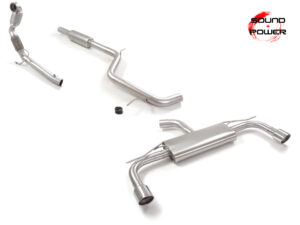 Scarico Sportivo Catalizzatore Metallico Sdoppiato Terminali 2x102mm Sport Line Volkswagen Golf Mk8 (typ CD) - 70mm