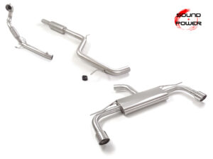 Scarico Sportivo Tubo Sostituzione Catalizzatore Sdoppiato Terminali 2x102mm Sport Line Volkswagen Golf Mk8 (typ CD) - 70mm