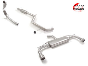 Scarico Sportivo Catalizzatore Metallico Sdoppiato Terminali 2x102mm Sport Line Volkswagen Golf Mk8 (typ CD) - 76mm