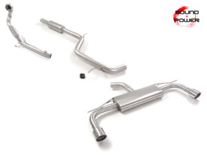 Scarico Sportivo Tubo Sostituzione Catalizzatore Sdoppiato Terminali 2x102mm Sport Line Volkswagen Golf Mk8 (typ CD) - 76mm