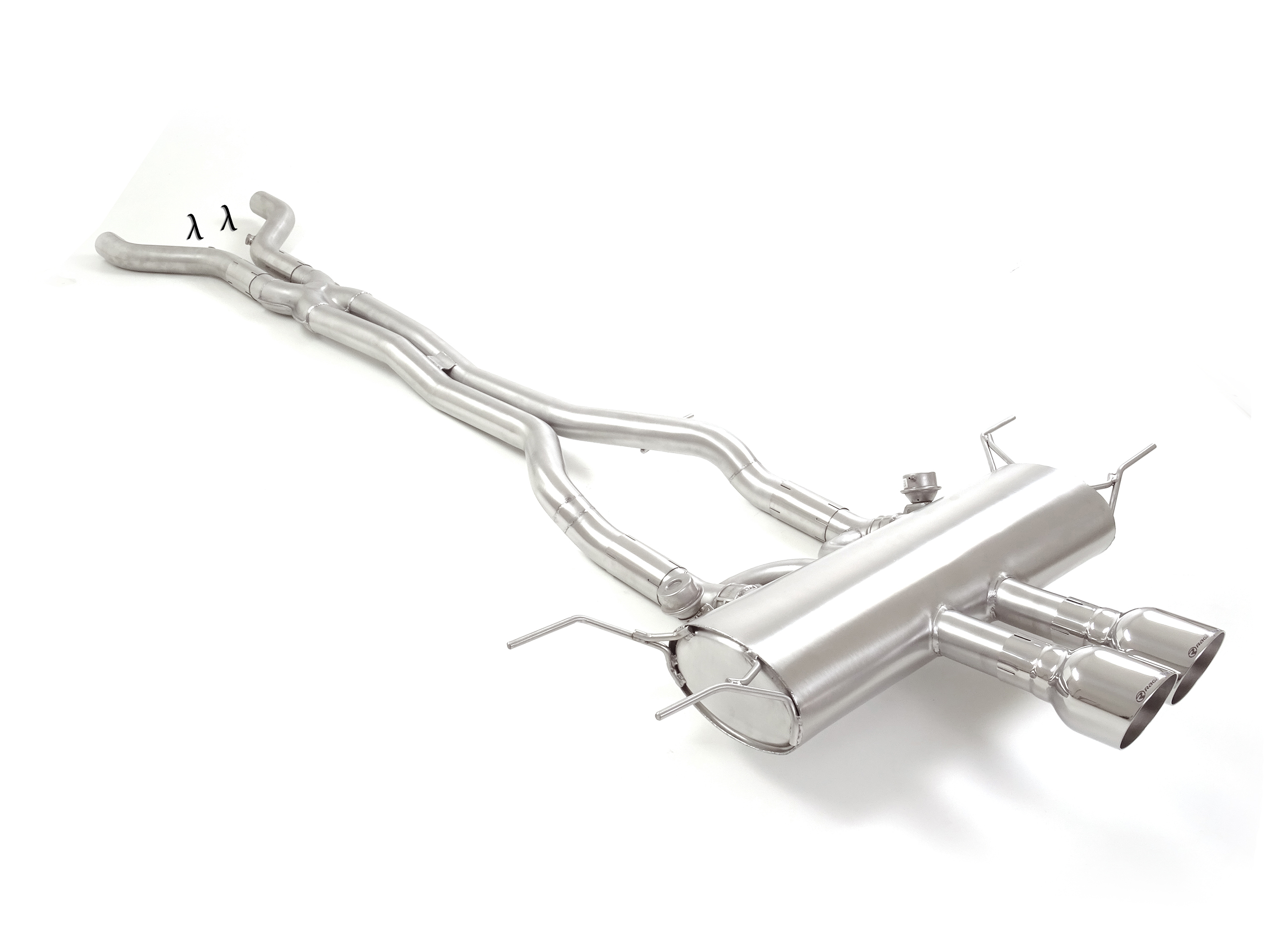 Scarico Sportivo Tubo Centrale Terminali 2x114mm Sport Line Jaguar F-Type Coupè 3.0 V6 (250kW) - 63.5mm