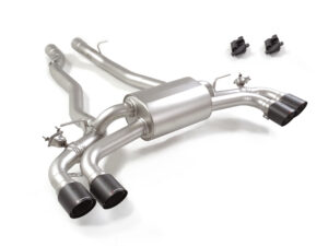 Scarico Sportivo Posteriore Sdoppiato Terminali 4x100mm Carbon Shot Sfalsati BMW M5 4.4 V - 76mm