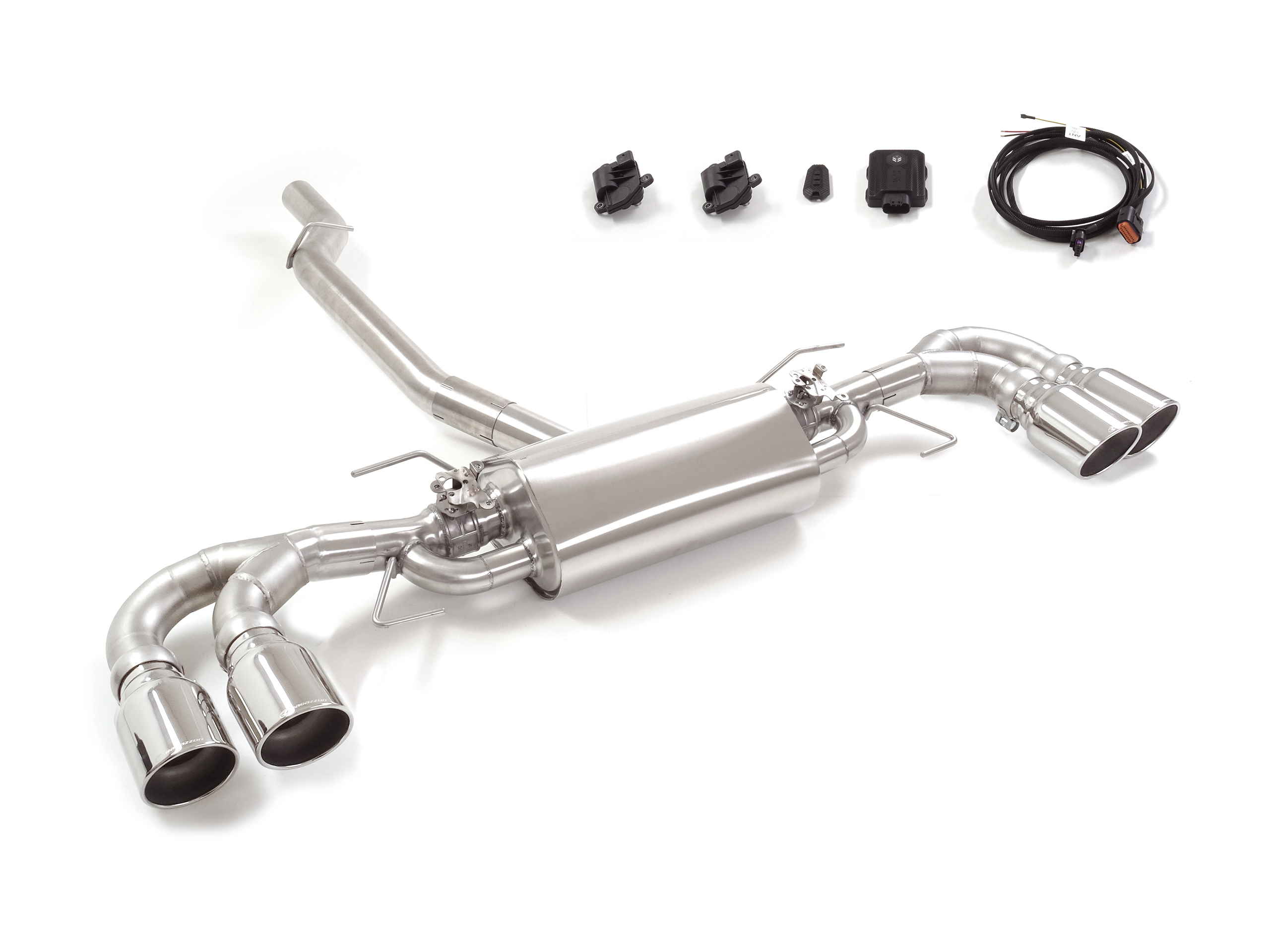 Scarico Sportivo Posteriore Sdoppiato Terminali 4x102mm Sport Line Sfalsati OMOLOGATO Alfa Romeo Giulia(952) 2.0 Turbo - 76mm
