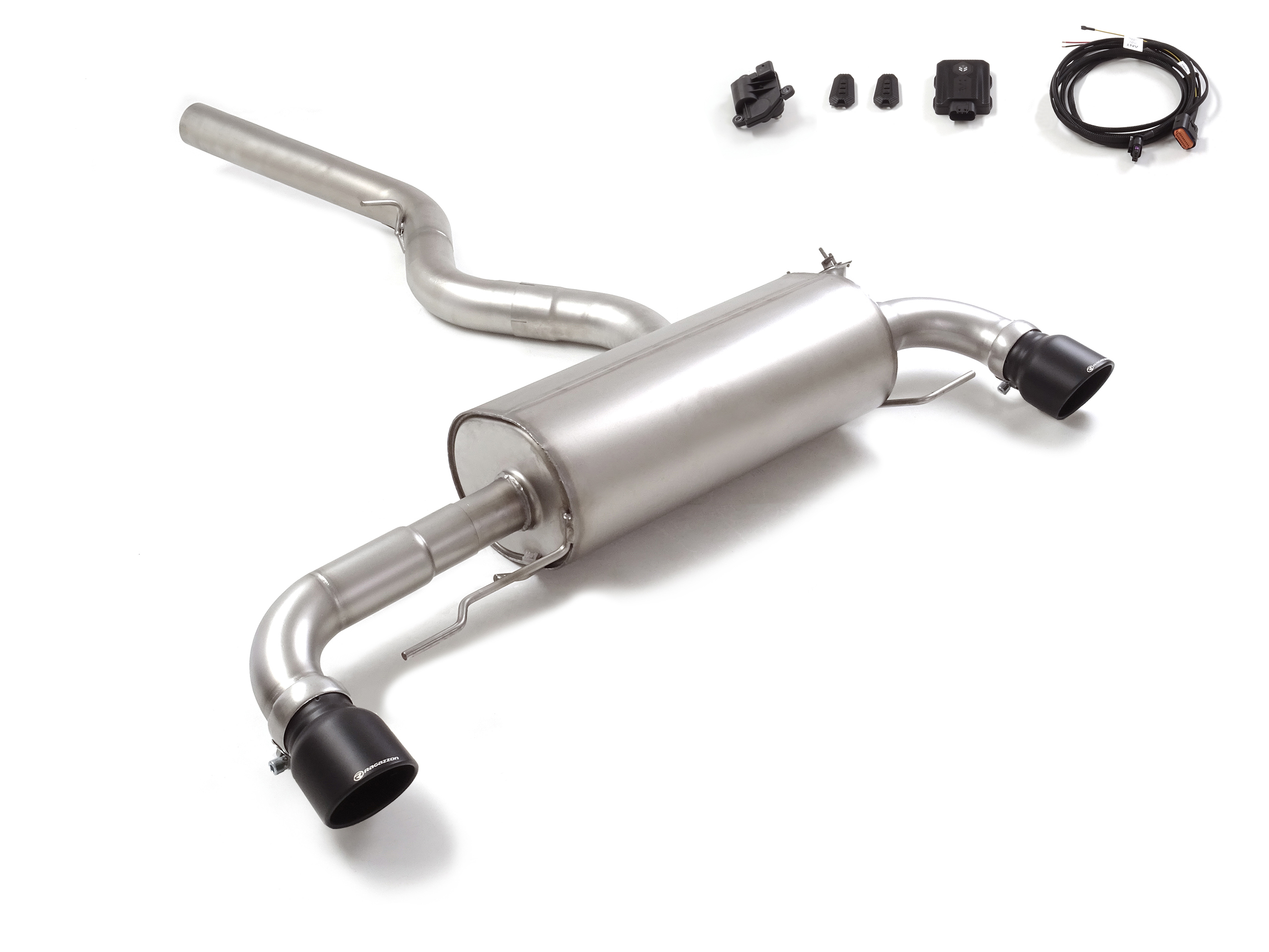 Scarico Sportivo Posteriore Sdoppiato Terminali 2x102mm con Valvola Sport Line Black BMW Serie2 G42(Coupè) - 76mm