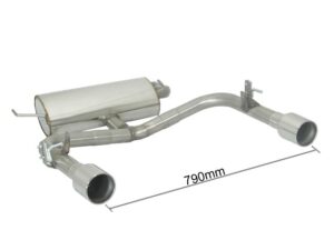 Scarico Sportivo Posteriore Sdoppiato Terminali 2x102mm OMOLOGATO Toyota Celica Mk7 (T23) 1.8 I - 60mm - con modifica paraurti