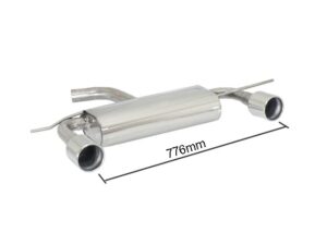 Scarico Sportivo Posteriore Sdoppiato Terminali 2x102mm OMOLOGATO Volkswagen Scirocco Mk3 (typ 13) 2.0TFSI (147 / 155kW) - 60mm - con modifica paraurti