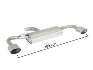 Scarico Sportivo Posteriore Sdoppiato Sport Line OMOLOGATO Volkswagen Scirocco Mk3 (typ 13) 1.4TSI - 60mm