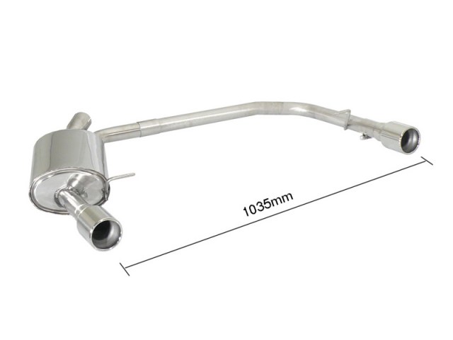 Scarico Sportivo Posteriore Sdoppiato Terminali 2x90mm OMOLOGATO Ford S-Max Mk1 2.0TDci DPF (120kW) - 60mm - con modifica paraurti