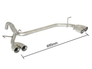 Scarico Sportivo Posteriore Sdoppiato Sport Line Sfalsati OMOLOGATO Fiat 500 (typ312) 0.9 Twinair Turbo (62kW) - 45mm - con modifica paraurti
