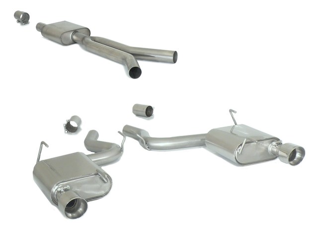Scarico Sportivo Tubo Centrale Sdoppiato Terminali 2x102mm Sport Line OMOLOGATO Ford Mustang Mk6 Cabrio 2.3i Ecoboost (233 / 213kW) - 70mm - Cod. 50.0713.61