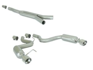 Scarico Sportivo Tubo Centrale Sdoppiato Terminali 2x102mm Sport Line Ford Mustang Mk6 Cabrio 2.3i Ecoboost (233 / 213kW) - 70mm