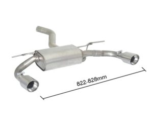 Scarico Sportivo Posteriore Sdoppiato Terminali 2x90mm Sport Line OMOLOGATO BMW Serie3 F30-F31-F34-F35 - 60mm - Cod. 50.0728.60