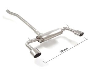 Scarico Sportivo Posteriore Sdoppiato OMOLOGATO Fiat 500X (typ334) 1.0 T3 (88kW) - 60mm
