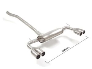 Scarico Sportivo Posteriore Sdoppiato Sfalsati OMOLOGATO Fiat 500X (typ334) 1.0 T3 (88kW) - 60mm