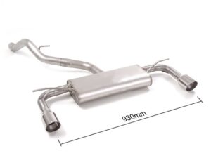 Scarico Sportivo Posteriore Sdoppiato Terminali 2x102mm Sport Line OMOLOGATO Seat Leon Mk3 (5F) 1.4TSI (110kW) AEROPACK - 60mm