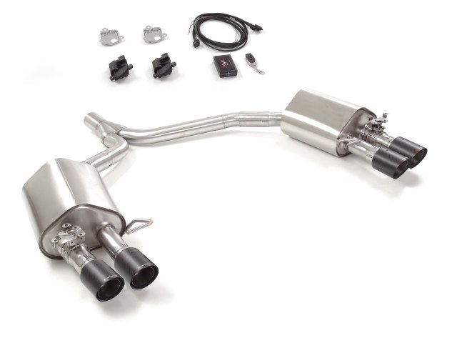 Scarico Sportivo Posteriore Sdoppiato Terminali 4x90mm Carbon Shot Sfalsati OMOLOGATO Audi A5 (typ 8T) Sportback Quattro 2.0TFSI (155kW) - 60mm