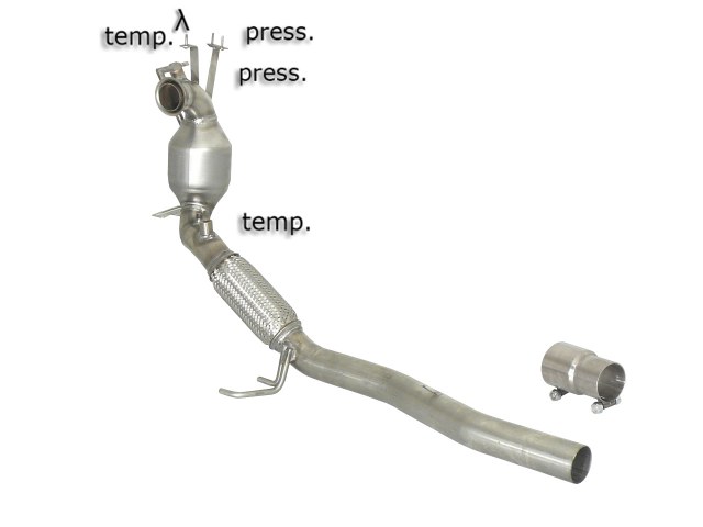 Scarico Sportivo Tubo Sostituzione OPF / GPF Volkswagen Passat Mk6 (typ 3C - B6 / B7) 2.0TDi - 60mm