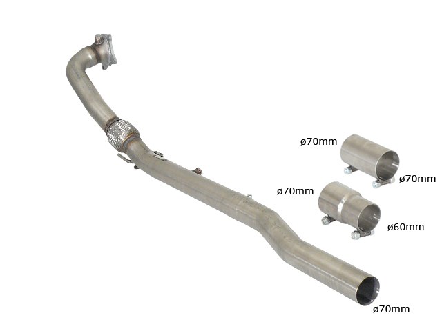 Scarico Sportivo Tubo Sostituzione Catalizzatore Audi S3 (typ 8P) - 70mm