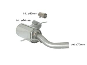 Scarico Sportivo Tubo Centrale Volkswagen Golf Mk6 (typ 1K) 2.0 GTI TSI (155 / 173kW) ø70mm - 70mm - Cod. 57.0073.00