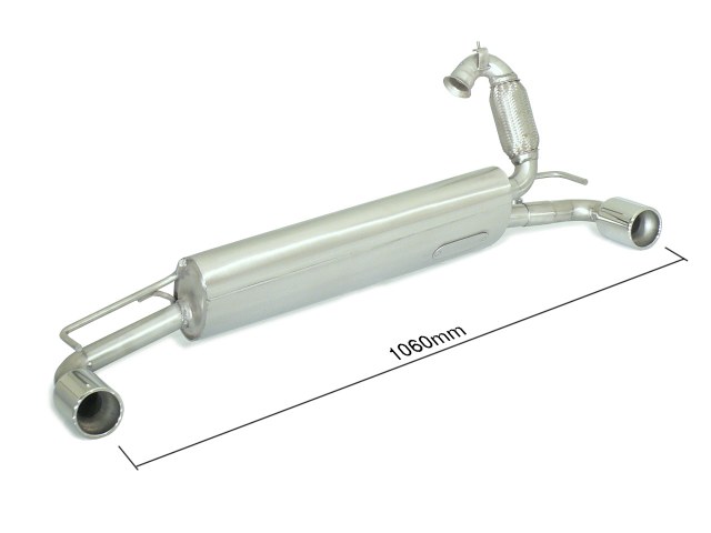 Scarico Sportivo Posteriore Sdoppiato Terminali 2x80mm OMOLOGATO Smart Forfour 0.9 (66kW)