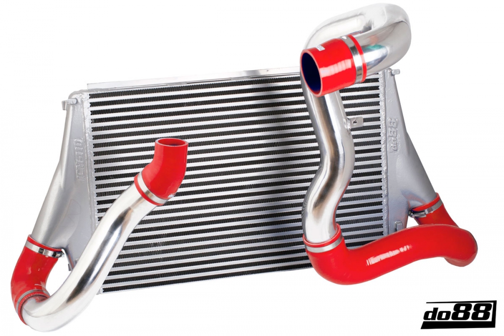 Kit BigPack DO88 Intercooler Maggiorato + Tubazioni SAAB 9-3 2.8T V6 06-11 – tubi flessibili rossi