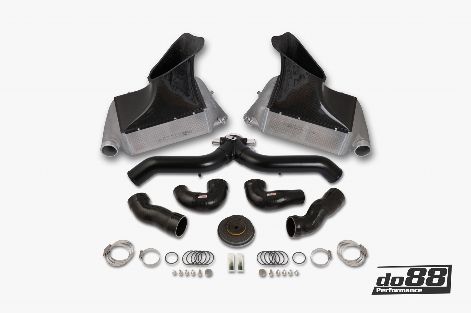 Kit BigPack DO88 Intercooler Maggiorato + Tubazioni Porsche 911 Turbo (997.2) tubazioni neri