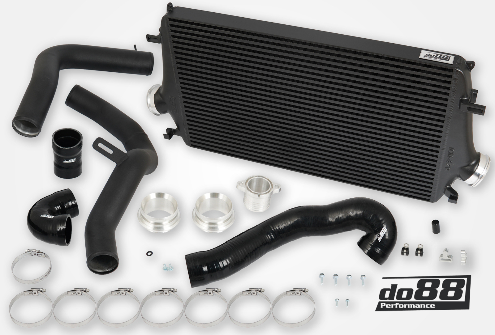 Kit BigPack DO88 Intercooler Maggiorato + Tubazioni SAAB 9-5 2.0t 2010-2011- – tubi flessibili neri