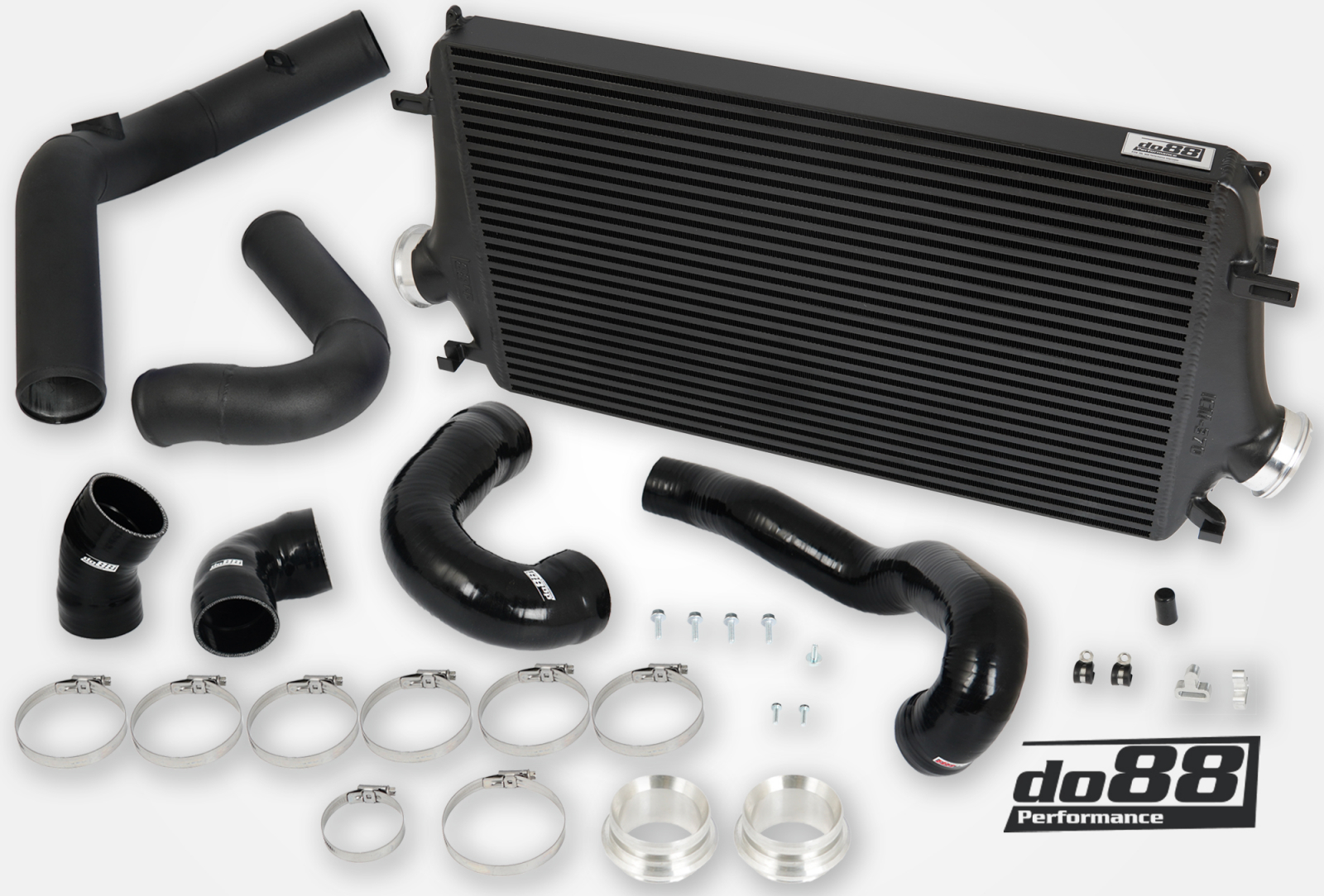 Kit BigPack DO88 Intercooler Maggiorato + Tubazioni SAAB 9-5 2.8t V6 2010-2011- – tubi flessibili neri