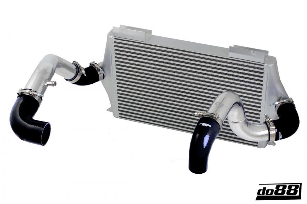 Kit BigPack DO88 Intercooler Maggiorato + Tubazioni Volvo 700 900 Turbo 92-98 – tubi flessibili neri, corpo farfallato 76 mm