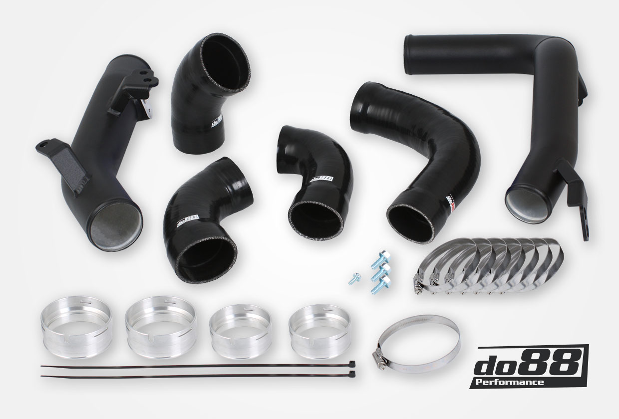 Kit Tubazioni di Pressione DO88 (Charge Pipe) Volvo S60 V60 XC60 V90 S90 XC90 SPA – benzina, intercooler di serie, tubi flessibili neri