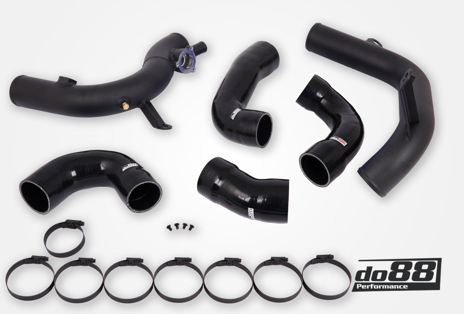 Kit Tubazioni di Pressione DO88 (Charge Pipe) VAG 2.0 TSI EA888 Gen4 (300hp+) per intercooler di serie – tubi flessibili neri